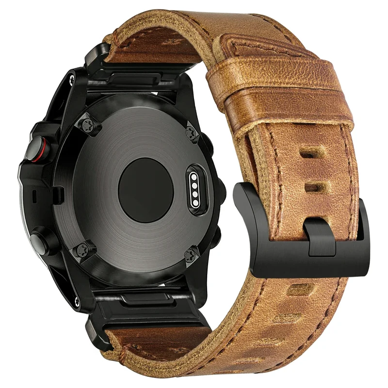Leren Smartwatch Bandje Premium Zacht Leer met Tang Gesp Verstelbaar Horlogeband Unisex 20mm 22mm 26mm | Sansoti