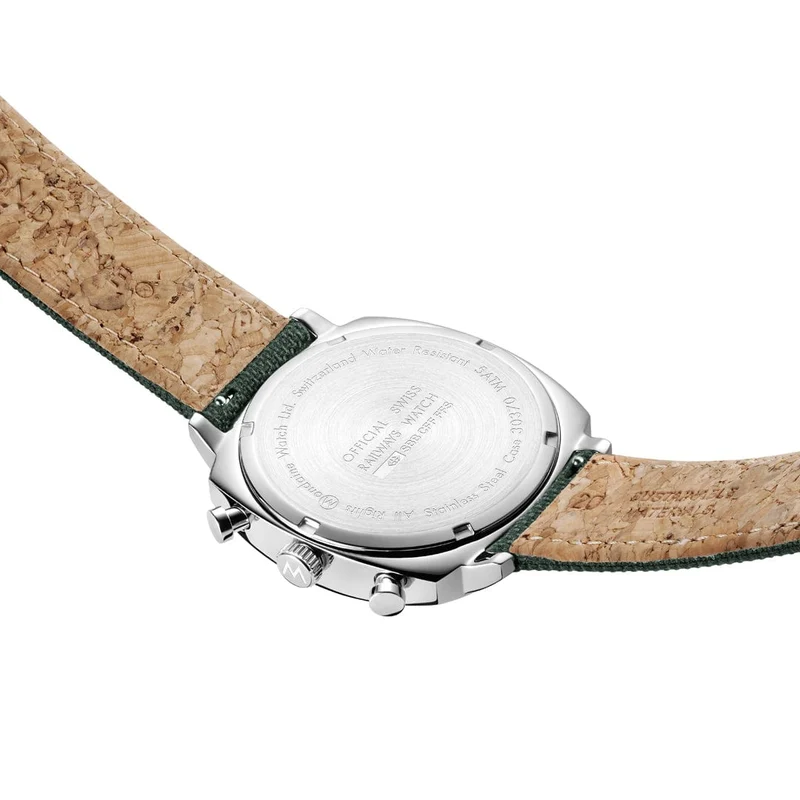 Mondaine Grand Cushion MSL.41460.LF.SET Herrenuhr Grün • Saphirglas • Quarz-Chronograph