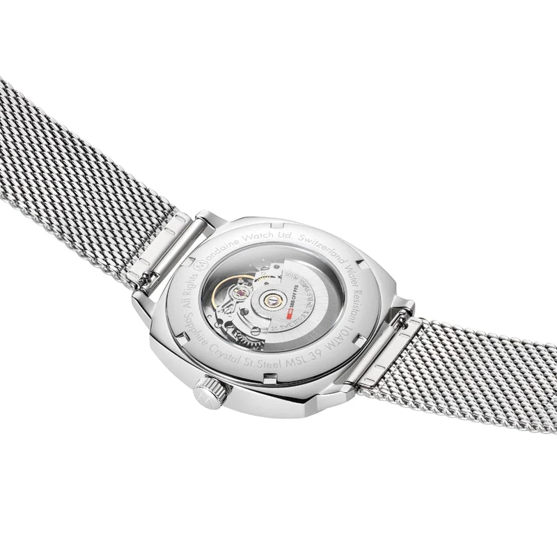 Mondaine Cushion MSL.3961B.SM Herrenuhr Silber • Schweizer Automatikwerk • Saphirglas