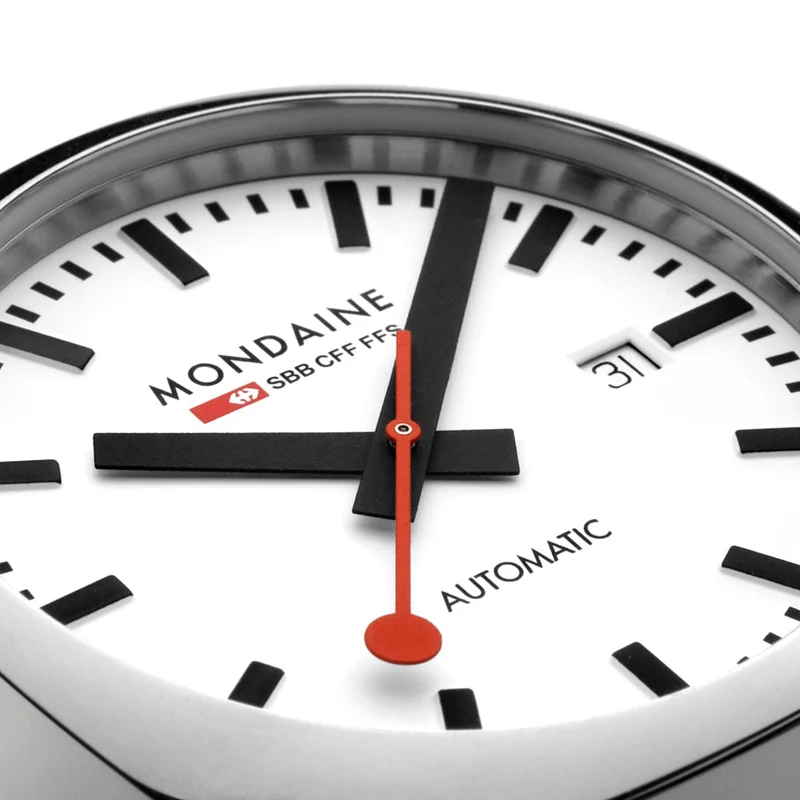 Mondaine Cushion MSL.3961B.SM Herrenuhr Silber • Schweizer Automatikwerk • Saphirglas