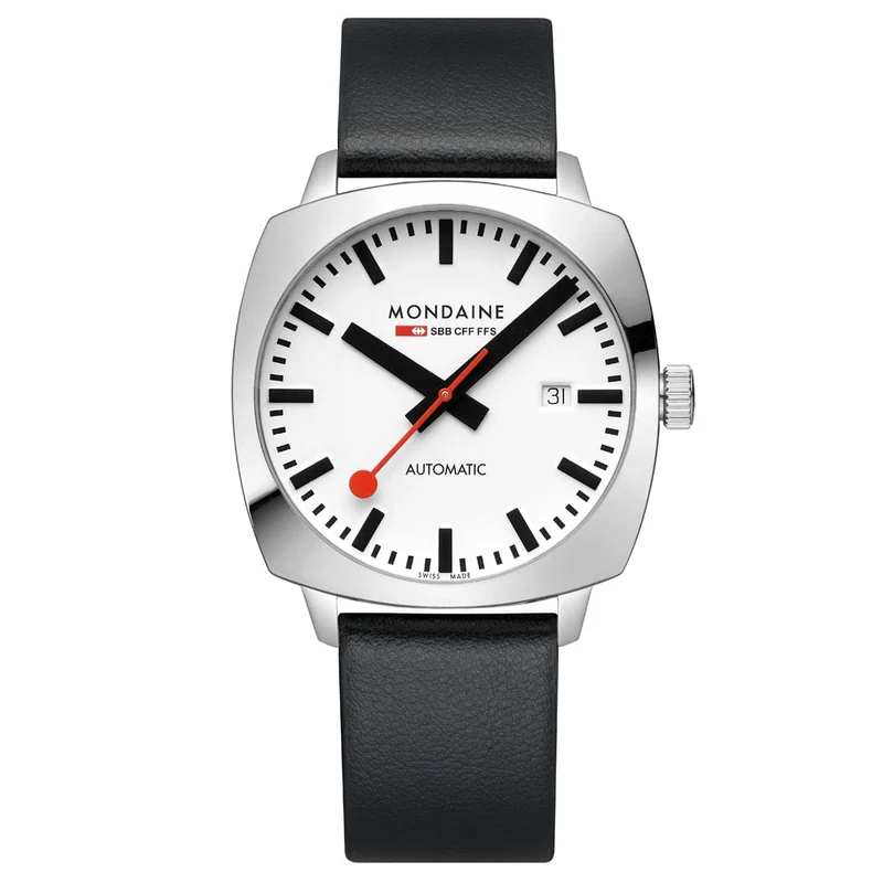 Mondaine Cushion MSL.3961B.LBV Herrenuhr Schwarz • Automatikwerk Sellita SW200-2 • Saphirglas mit BackLight