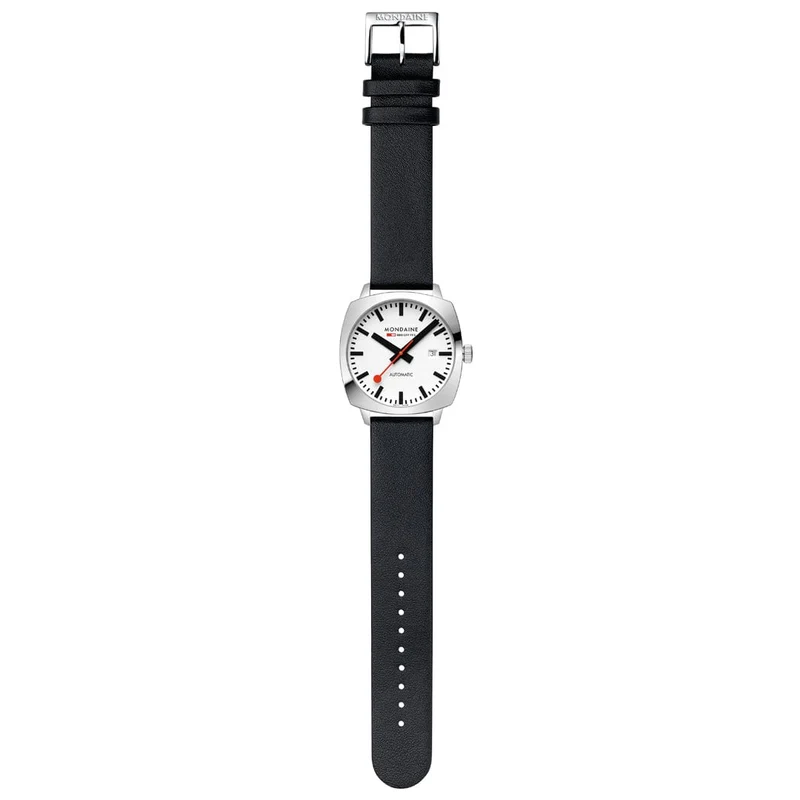 Mondaine Cushion MSL.3961B.LBV Herrenuhr Schwarz • Automatikwerk Sellita SW200-2 • Saphirglas mit BackLight