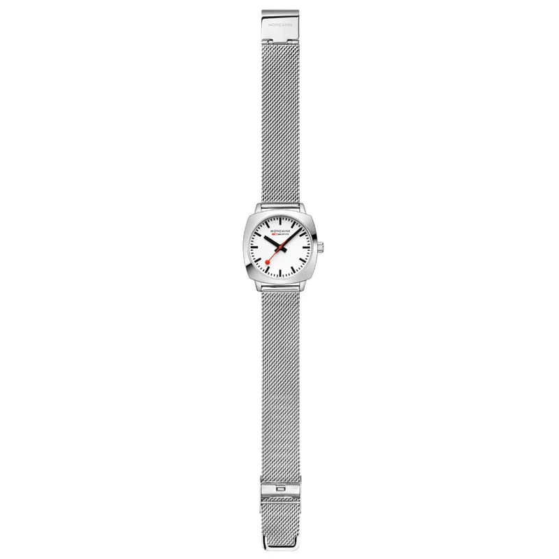 Mondaine Petite Cushion MSL.31110.SM Damenuhr Silber • Saphirglas • Swiss Made