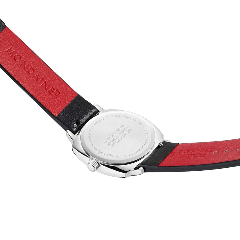 Mondaine Petite Cushion MSL.31110.LBV Damenuhr Schwarz • Saphirglas • Swiss Made