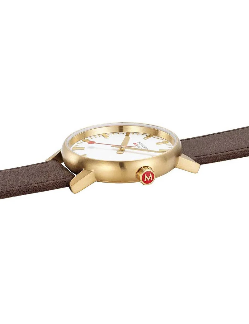 Mondaine evo2 MSE.40112.LG Herrenuhr Goldfarben • Quarzwerk • SBB-Design