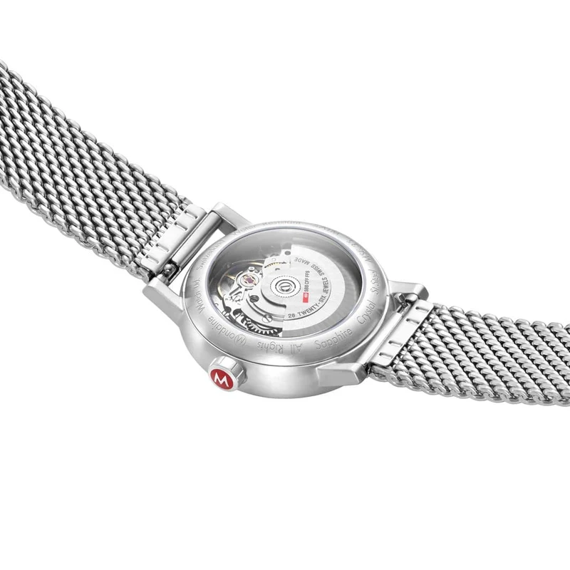 Mondaine evo2 MSE.35610.SM Damenuhr Silber • Automatikwerk SW200-1 • Saphirglas