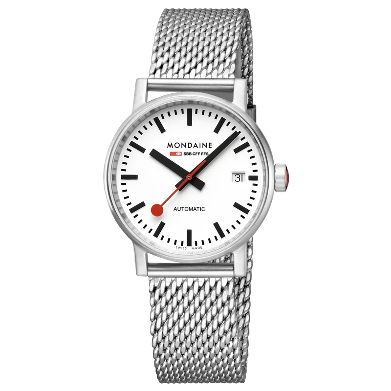 Mondaine evo2 MSE.35610.SM Damenuhr Silber • Automatikwerk SW200-1 • Saphirglas