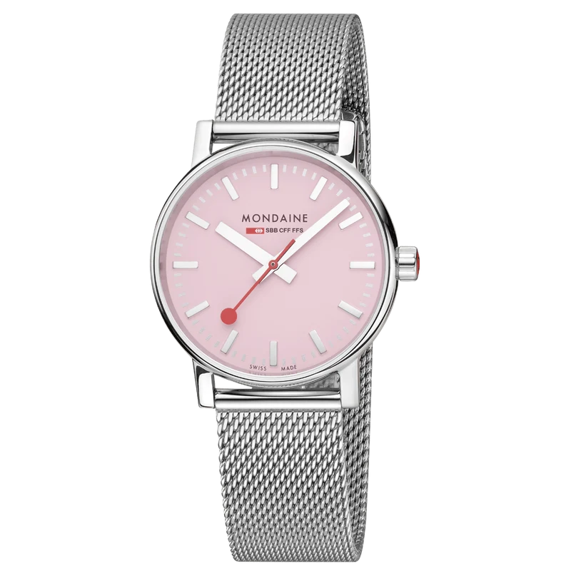 Mondaine evo2 MSE.35130.SM Damenuhr Rosa • Saphirglas • Schweizer Quarzwerk