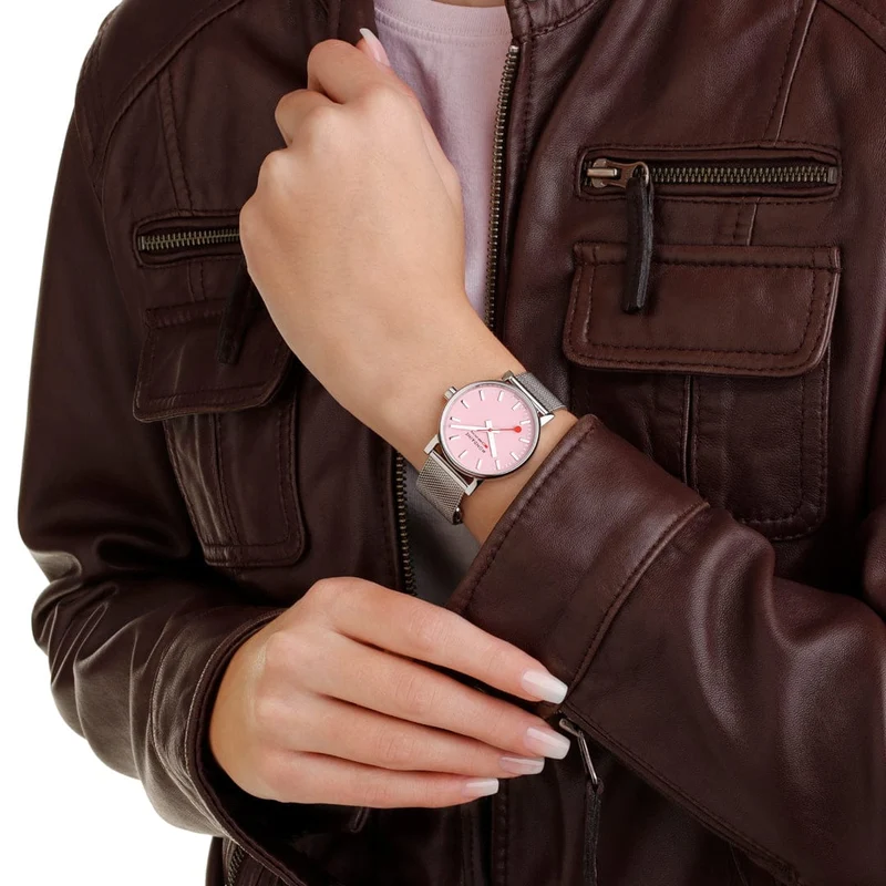 Mondaine evo2 MSE.35130.SM Damenuhr Rosa • Saphirglas • Schweizer Quarzwerk