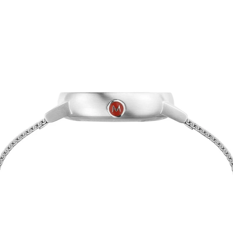 Mondaine evo2 MSE.35110.SM Damenuhr Silber • Saphirglas • Milanaise-Meshband