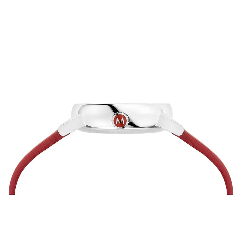 Mondaine evo2 MSE.30210.LCV Damenuhr Rot • Saphirglas • Veganes Traubenleder