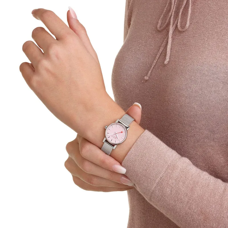 Mondaine evo2 MSE.26130.SM Damenuhr Rosa • Saphirglas • Schweizer Quarzwerk