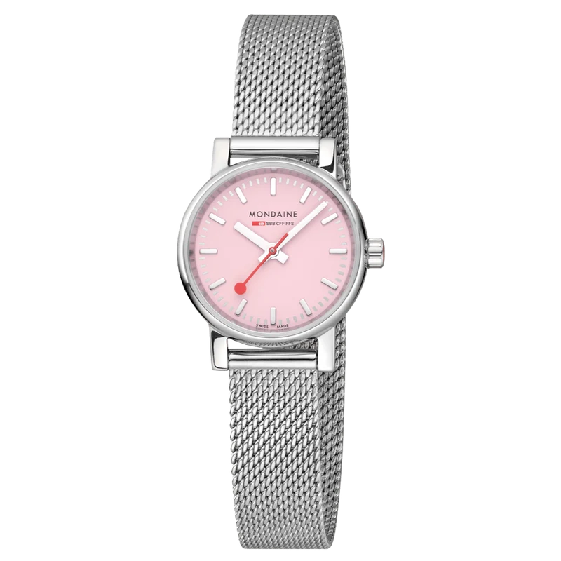 Mondaine evo2 MSE.26130.SM Damenuhr Rosa • Saphirglas • Schweizer Quarzwerk