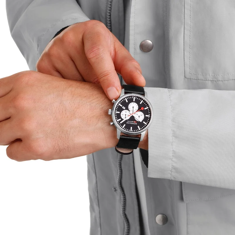 Mondaine Neo MSD.41420.LBV Herrenuhr Schwarz • Saphirglas • Quarz-Chronograph
