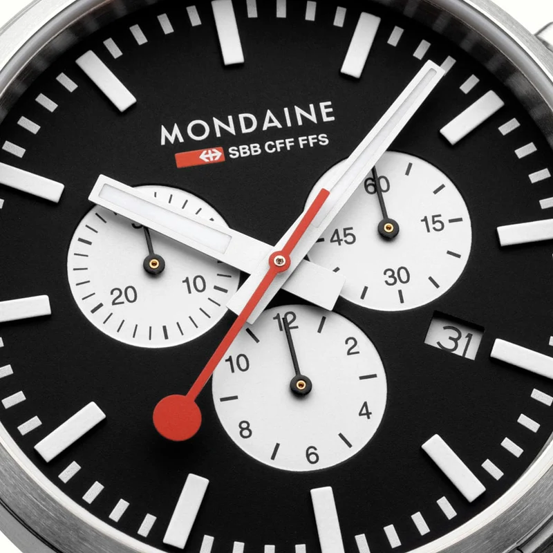 Mondaine Neo MSD.41420.LBV Herrenuhr Schwarz • Saphirglas • Quarz-Chronograph