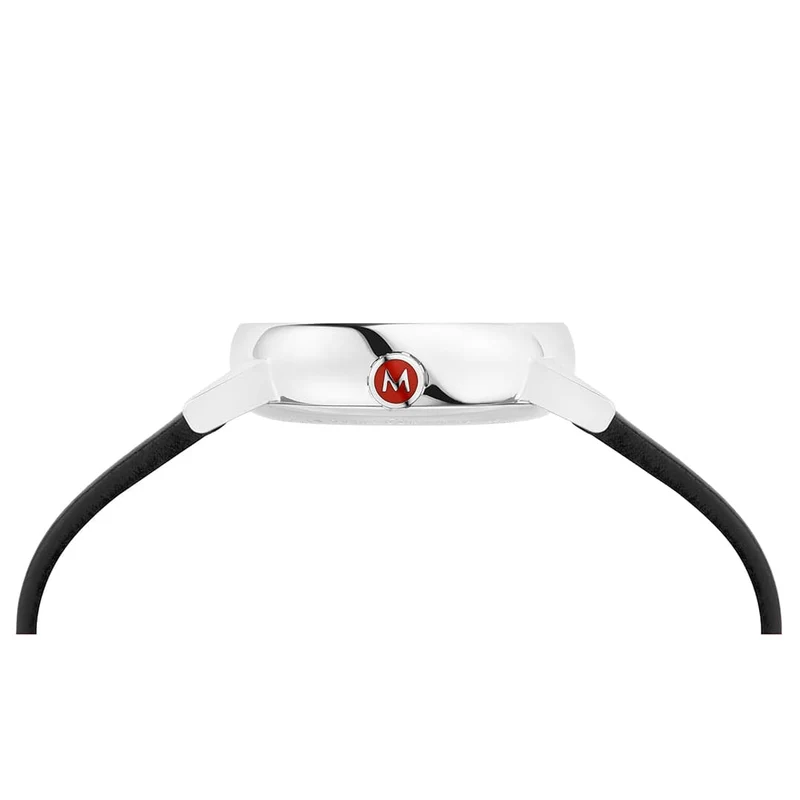 Mondaine evo2 MSE.26110.LBV Damenuhr Schwarz • Saphirglas • Veganes Traubenleder-Armband