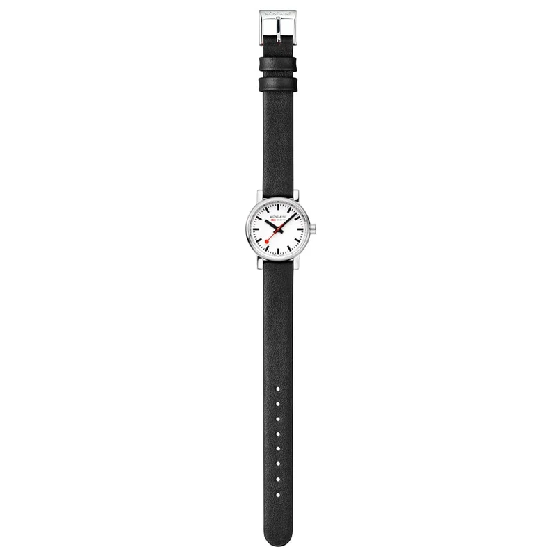 Mondaine evo2 MSE.26110.LBV Damenuhr Schwarz • Saphirglas • Veganes Traubenleder-Armband