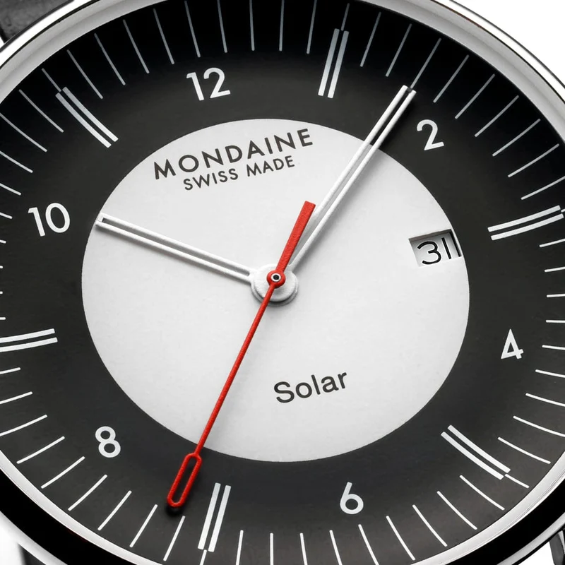 Mondaine Doppio Solar MLE.41920.LBV Herrenuhr Schwarz • Saphirglas • Solarbetrieb
