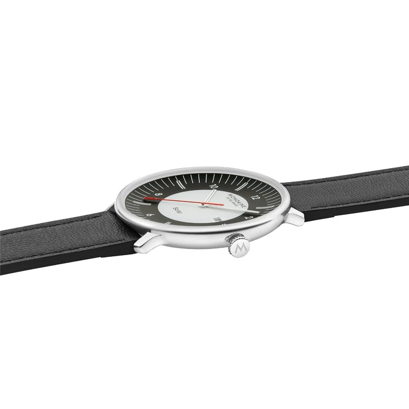 Mondaine Doppio Solar MLE.41920.LBV Herrenuhr Schwarz • Saphirglas • Solarbetrieb