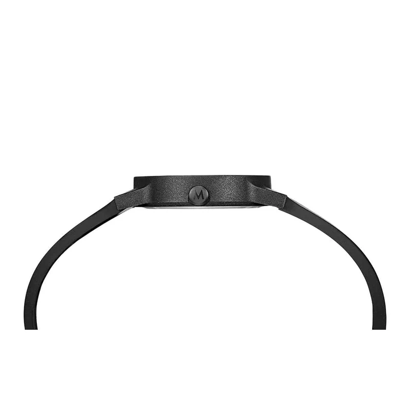 Mondaine essence MS1.32120.RB Damen Armbanduhr Schwarz • Veganes Kautschukarmband • Swiss Made Quarzwerk