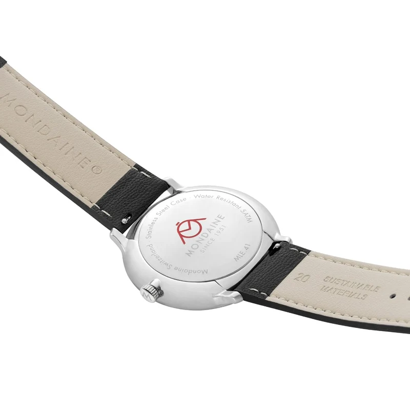 Mondaine Doppio Solar MLE.41910.LBV Herrenuhr Schwarz • Saphirglas • Solaruhrwerk