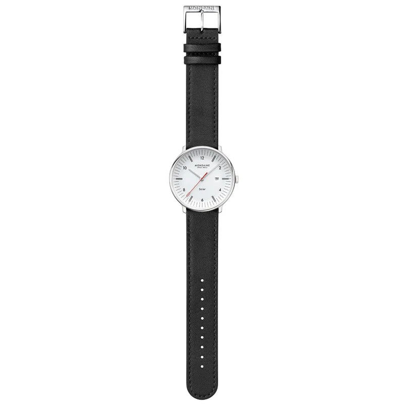 Mondaine Doppio Solar MLE.41910.LBV Herrenuhr Schwarz • Saphirglas • Solaruhrwerk