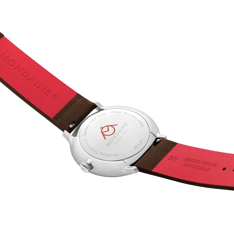 Mondaine Doppio MLE.41240.LGV Herrenuhr Braun • Saphirglas • Swiss Made
