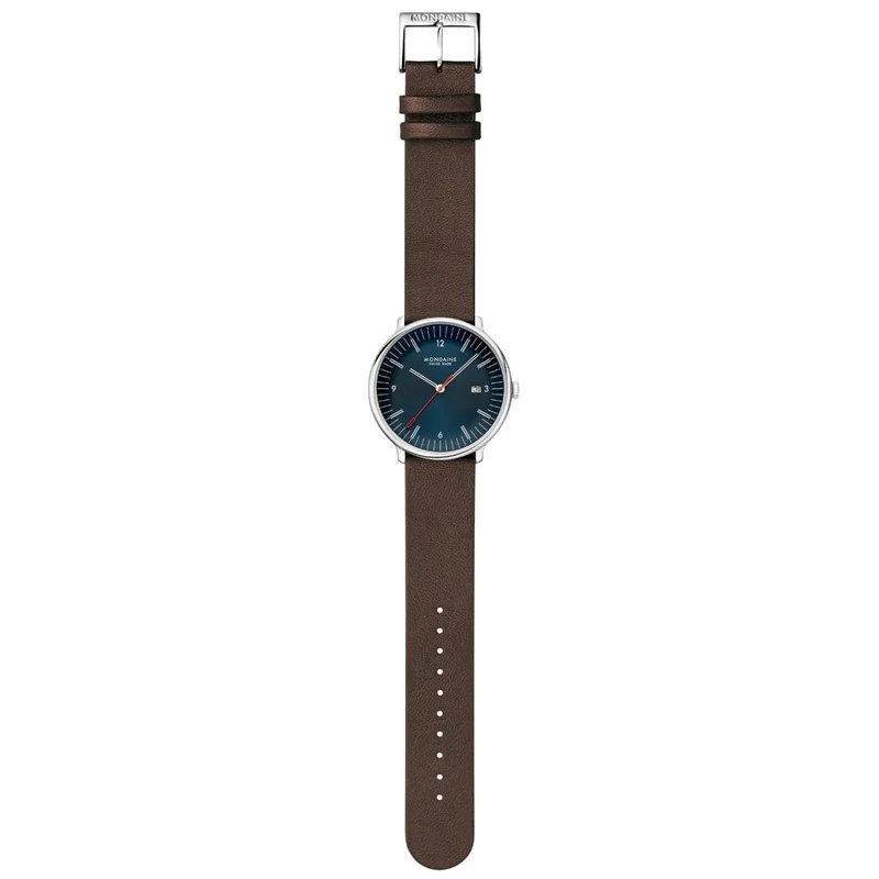 Mondaine Doppio MLE.41240.LGV Herrenuhr Braun • Saphirglas • Swiss Made
