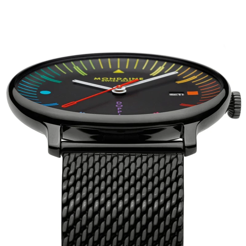 Mondaine Doppio MLE.41221.SM Herrenuhr Dunkelgrau • Saphirglas • Swiss Made Quarzwerk