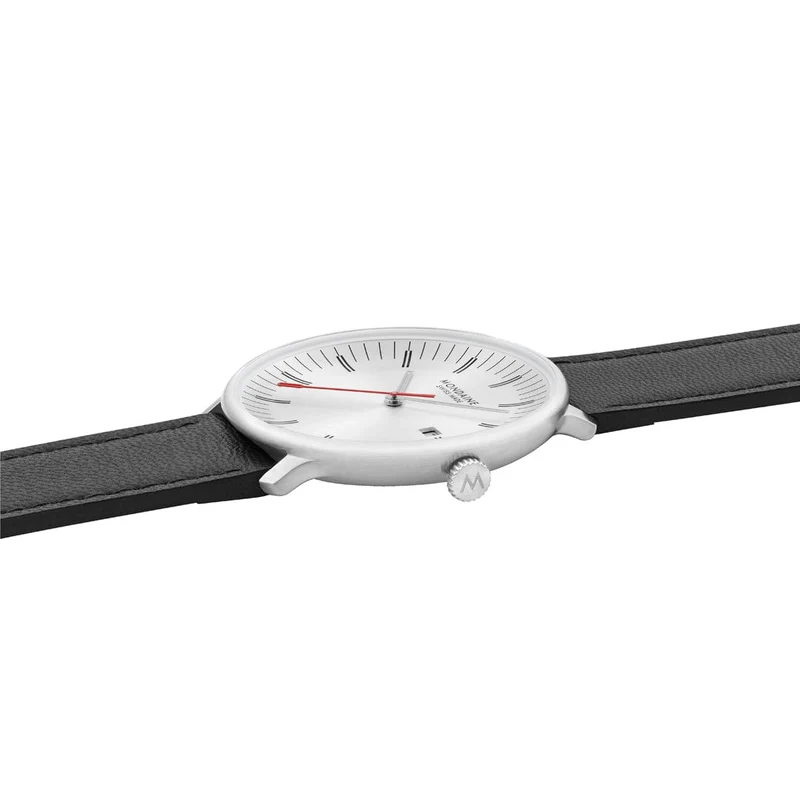 Mondaine Doppio MLE.41210.LBV Herrenuhr Schwarz • Saphirglas mit Antireflexbeschichtung • Swiss Made Quarzwerk