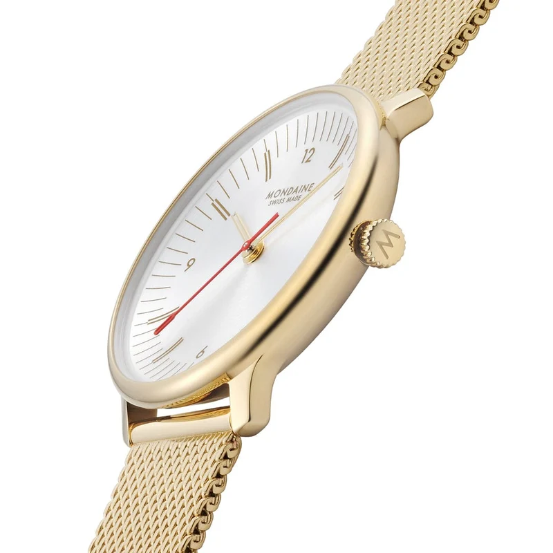 Mondaine Doppio MLE.33111.SM Damenuhr Silber • Saphirglas • Swiss Made Quarzwerk