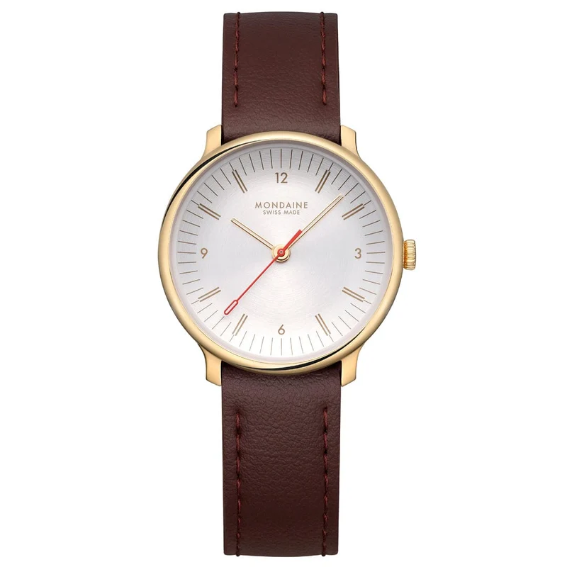 Mondaine Doppio MLE.33110.LGV Damenuhr Braun • Saphirglas • Swiss Made Quarzwerk