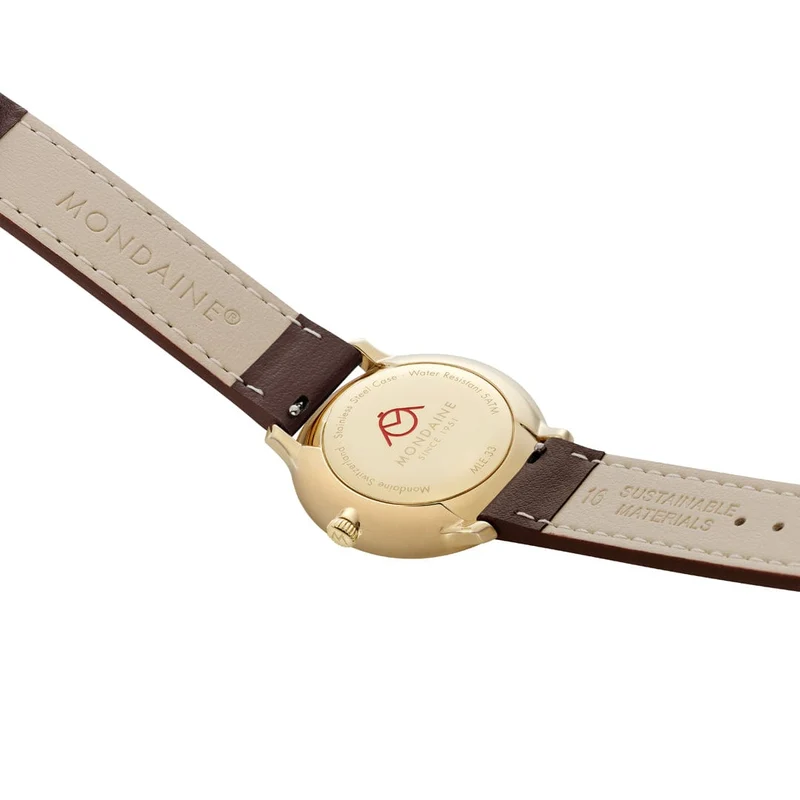 Mondaine Doppio MLE.33110.LGV Damenuhr Braun • Saphirglas • Swiss Made Quarzwerk