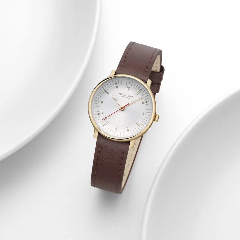 Mondaine Doppio MLE.33110.LGV Damenuhr Braun • Saphirglas • Swiss Made Quarzwerk