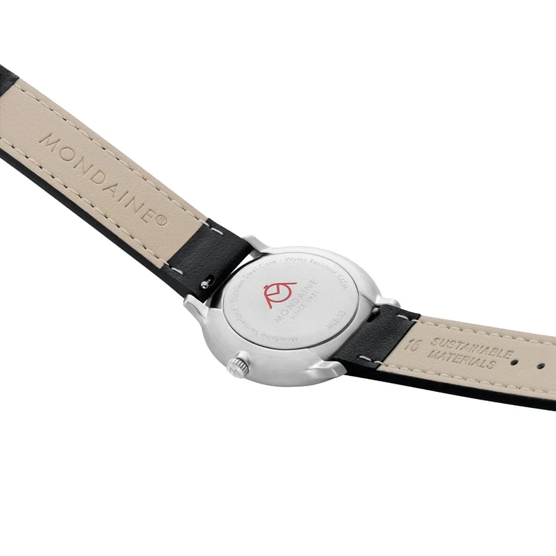 Mondaine Doppio MLE.33110.LBV Damenuhr Schwarz • Saphirglas • Swiss Made