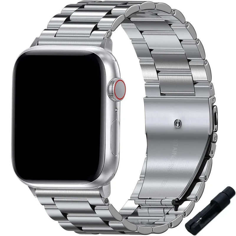 Roestvrij Stalen Smartwatch Bandje Premium Metalen Horlogeband Verstelbaar Polsbandje Stijlvol Elegant | Sansoti