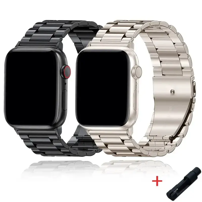 Roestvrij Stalen Smartwatch Bandje Premium Metalen Horlogeband Verstelbaar Polsbandje Stijlvol Elegant | Sansoti