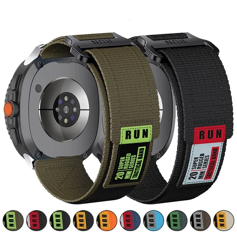 Nylon Smartwatch Bandje Tactical voor Galaxy Watch 8 9 Classic Verstelbaar Sportief Ademend Polsband | Sansoti
