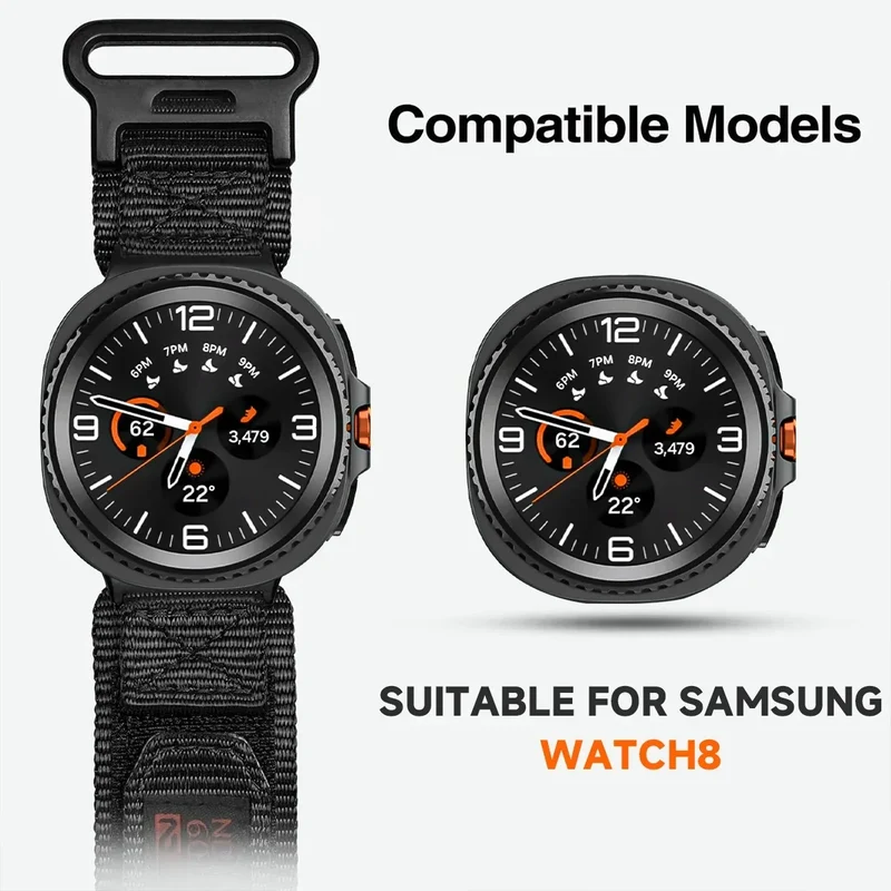 Nylon Smartwatch Bandje Tactical voor Galaxy Watch 8 9 Classic Verstelbaar Sportief Ademend Polsband | Sansoti