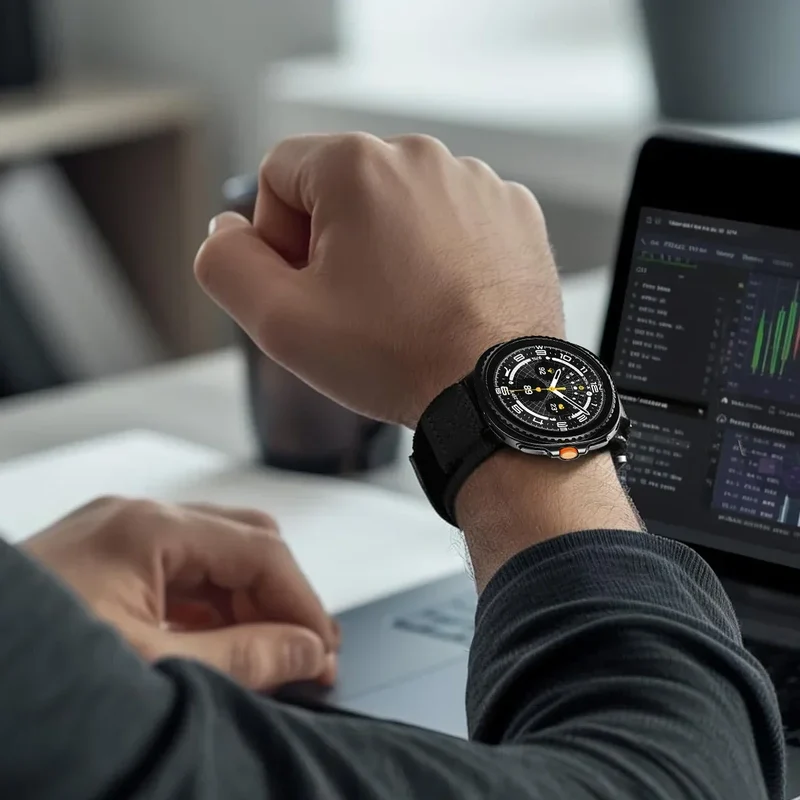 Nylon Smartwatch Bandje Tactical voor Galaxy Watch 8 9 Classic Verstelbaar Sportief Ademend Polsband | Sansoti