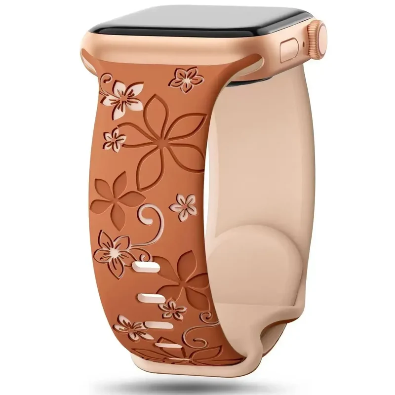 Siliconen Smartwatch Bandje Bloemenprint Verstelbaar Polsband Sportief Comfortabel Dagelijks Gebruik | Sansoti