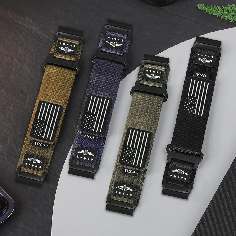 Nylon Smartwatch Bandje Sportief Ademend Universeel 20mm 22mm 26mm Verstelbaar Polsband Horlogeband Actief | Sansoti