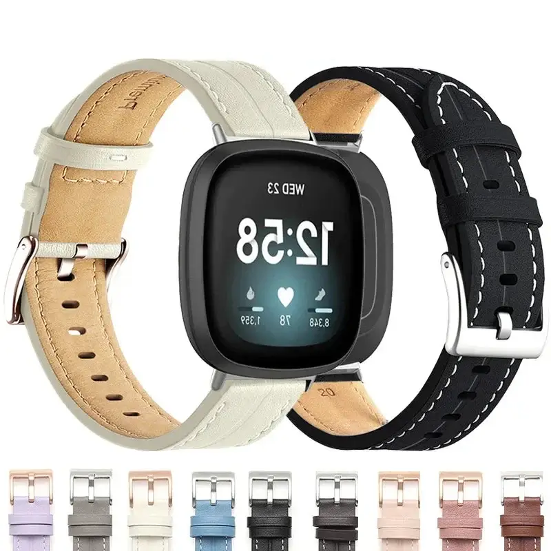 Lederen Smartwatch Bandje Verstelbaar Polshorloge Band Leer Premium Stijlvol Vervangingsbandje Accessoire | Sansoti