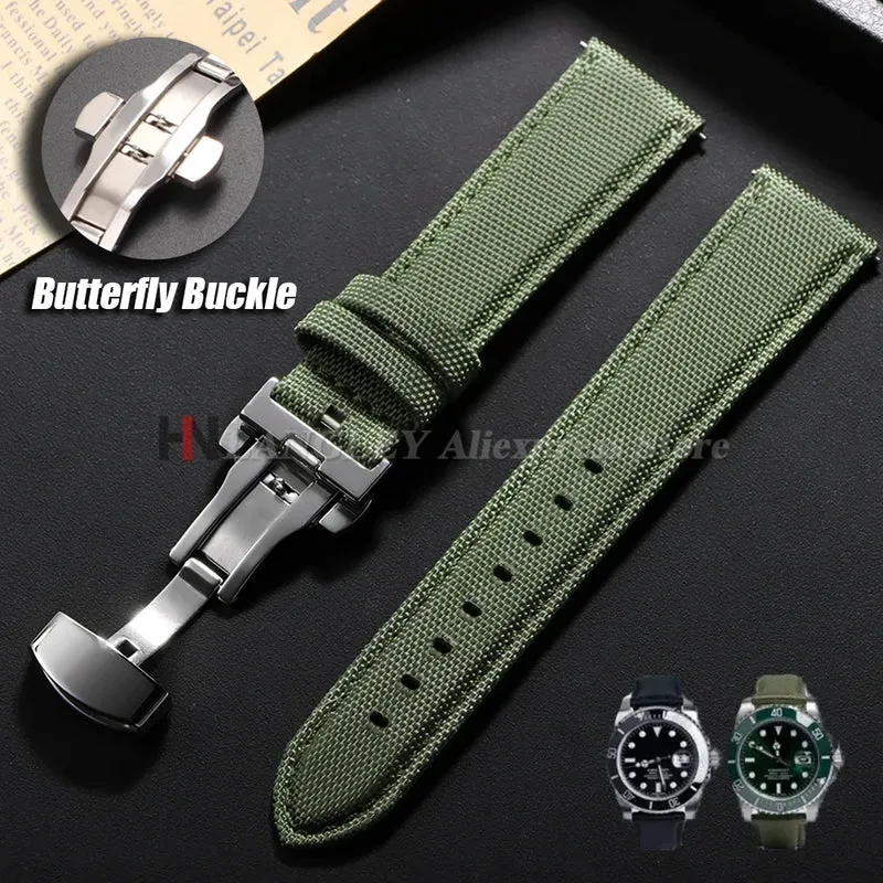 Nylon Horloge Bandje Zeilstof Waterafstotend Quick-Release Universeel Sporthorloge Band 20mm 22mm Polsband | Sansoti