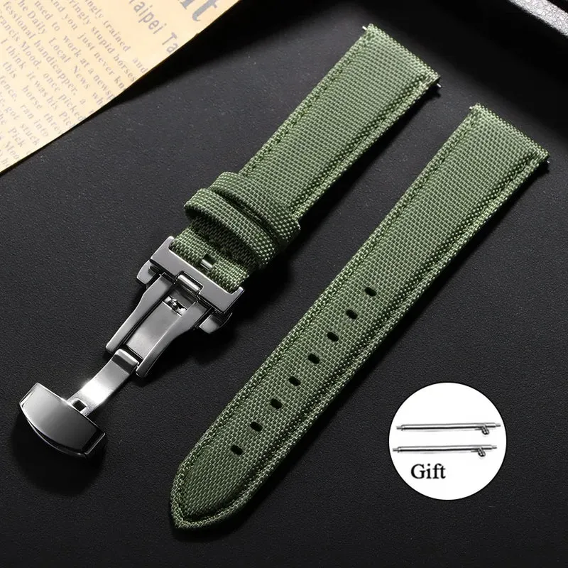 Nylon Horloge Bandje Zeilstof Waterafstotend Quick-Release Universeel Sporthorloge Band 20mm 22mm Polsband | Sansoti