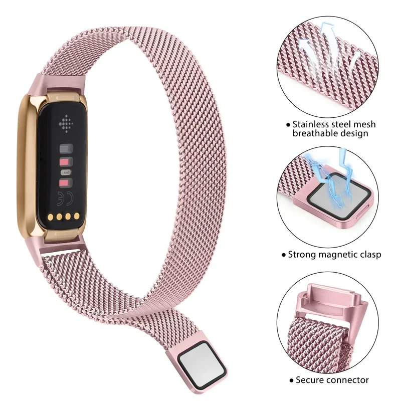 Magnetische Smartwatch Band RVS Mesh Verstelbaar Horloge Bandje Polsband voor Fitness Tracker Sporthorloge | Sansoti