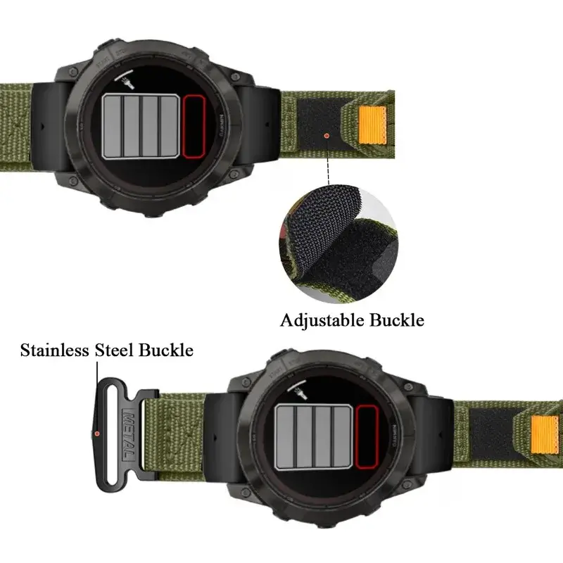Nylon Klittenband Horlogeband met Verstelbare Sluiting voor Smartwatch 22mm 26mm Premium Ademend Sportief | Sansoti