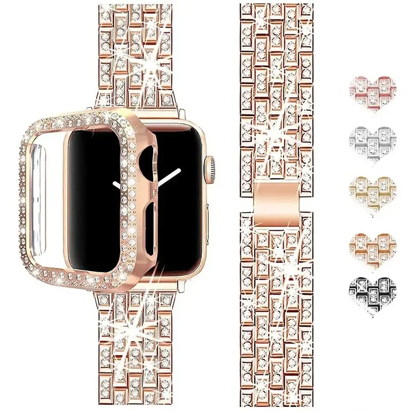 Smartwatch Bandje met Kristallen Edelstaal Verstelbaar Luxe Horloge Band Sparkle Statement Accessoire | Sansoti