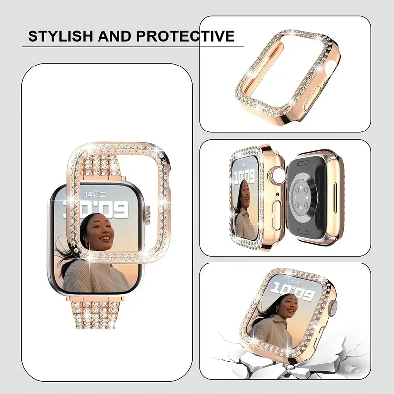 Smartwatch Bandje met Kristallen Edelstaal Verstelbaar Luxe Horloge Band Sparkle Statement Accessoire | Sansoti