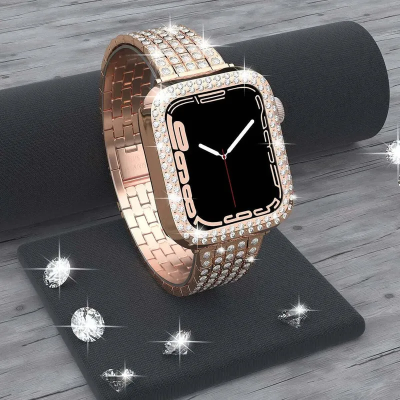 Smartwatch Bandje met Kristallen Edelstaal Verstelbaar Luxe Horloge Band Sparkle Statement Accessoire | Sansoti